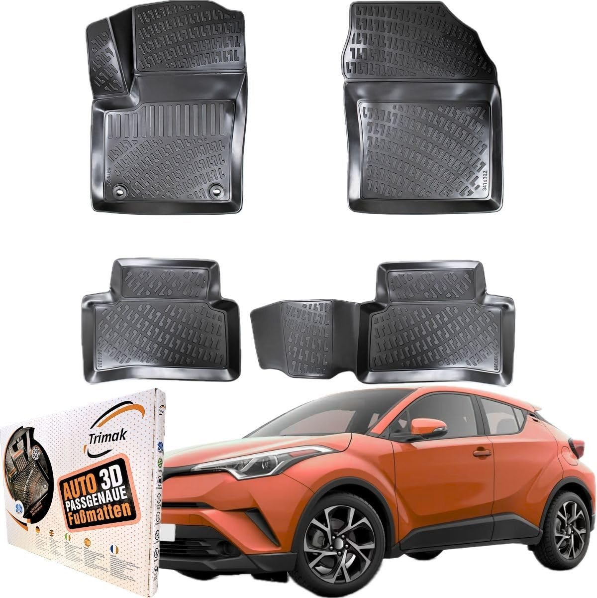 Trimak 3D Fussmatten für Toyota C-HR 1. Gen. 2016-2023