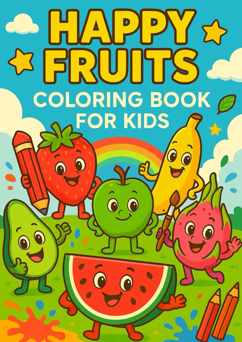 Happy Fruits - coloring book for kids