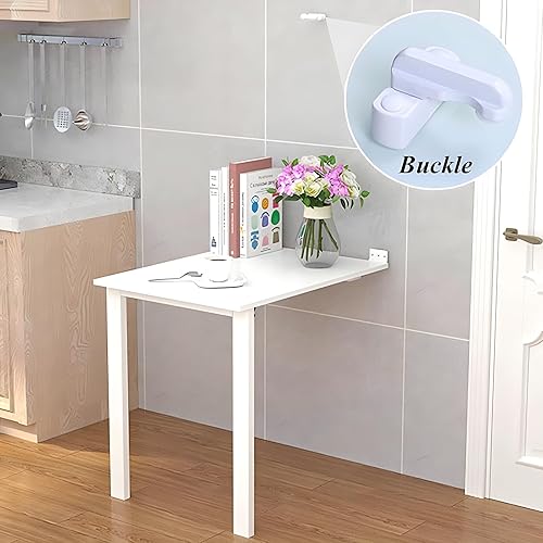 Miniatura 4 de HZLCMPY Mesa plegable montada en la pared, mesa de comedor abatible de madera con patas de soporte, 29 pulgadas de largo x 17.7 pulgadas de ancho x