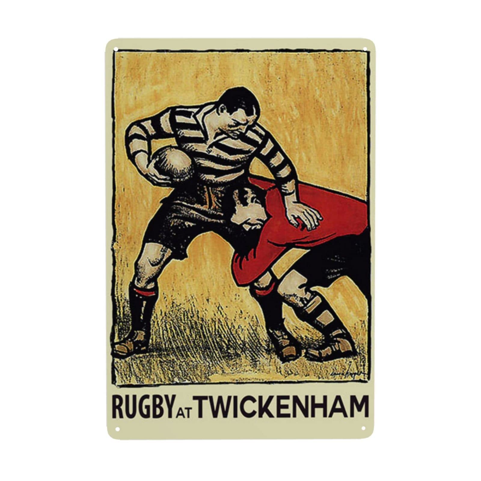 Homeoanimal Vintage Rugby Tin Sign Vintage Plaque Metal Poster Wall Decor For Home Kitchen Garage Bar Pub Art Decor Wall Poster Gift 6" X 8"