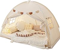 Sherilyn Twin Toddler Canopy Bed Tent - Kids Indoor Playhouse Privacy Blackout Tent for Bed or Floor, Boys Girls Gift