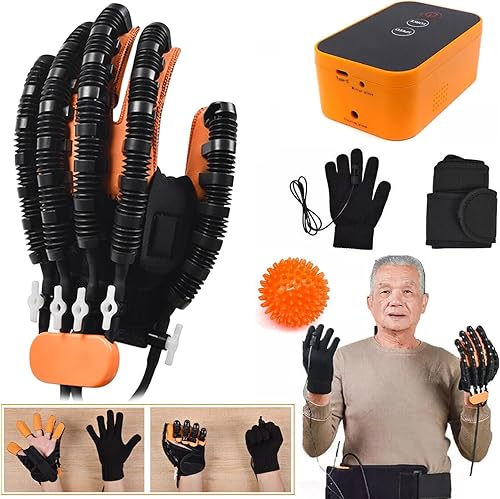 Miniatura 10 de Guantes robot de rehabilitación, ejercitador de dedos para recuperación de accidentes cerebrovasculares, equipo de guante de mano, rehabilitación de