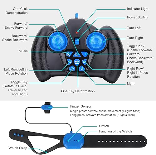 Miniatura 9 de Coches de control remoto, juguete de acrobacias con detección de gestos para niños y niñas de 6 a 12 años, juguete de control remoto de mano 4WD de