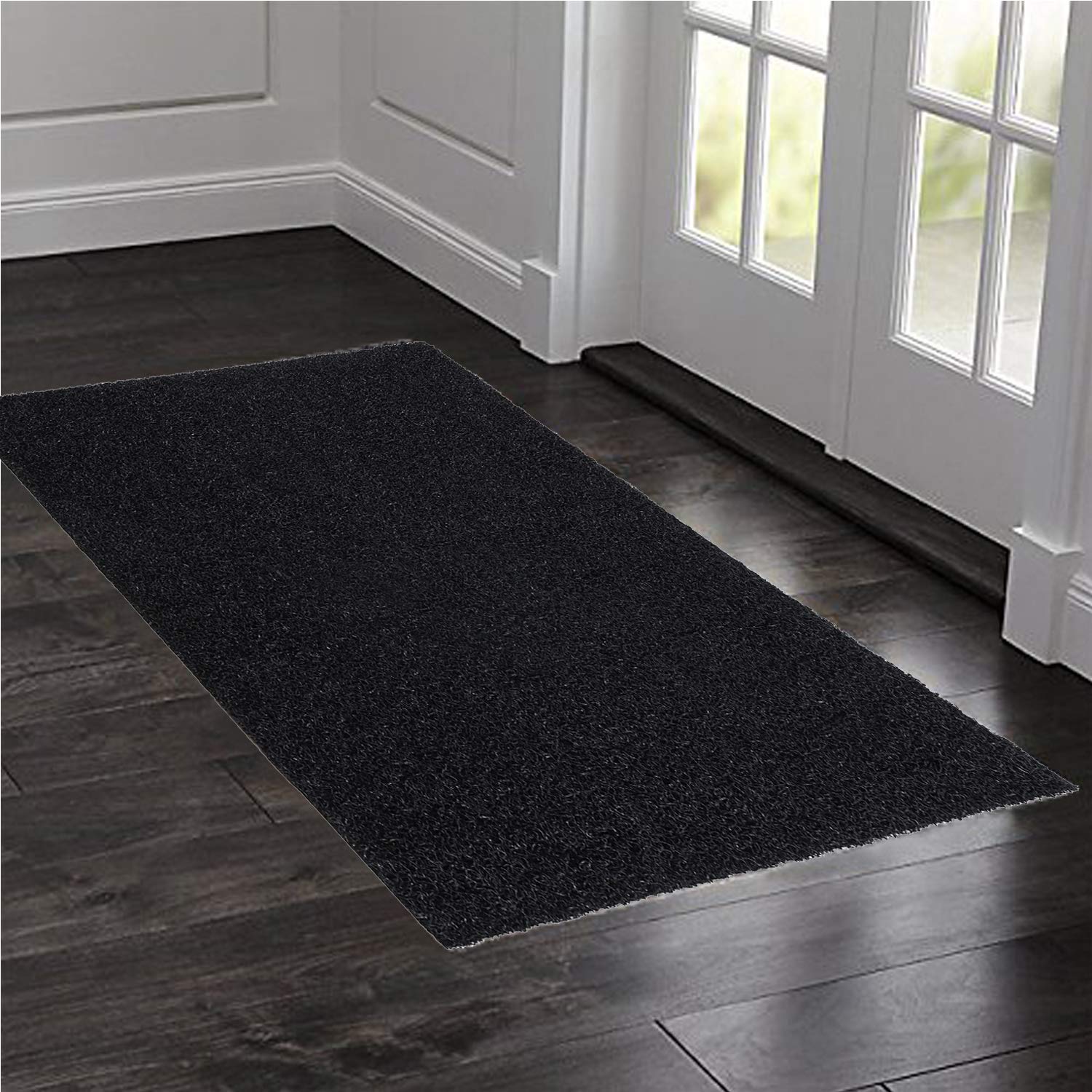 Kuber Industries Rubber 1 Piece Extra Large Size Door Mat 24X48'' (Black)