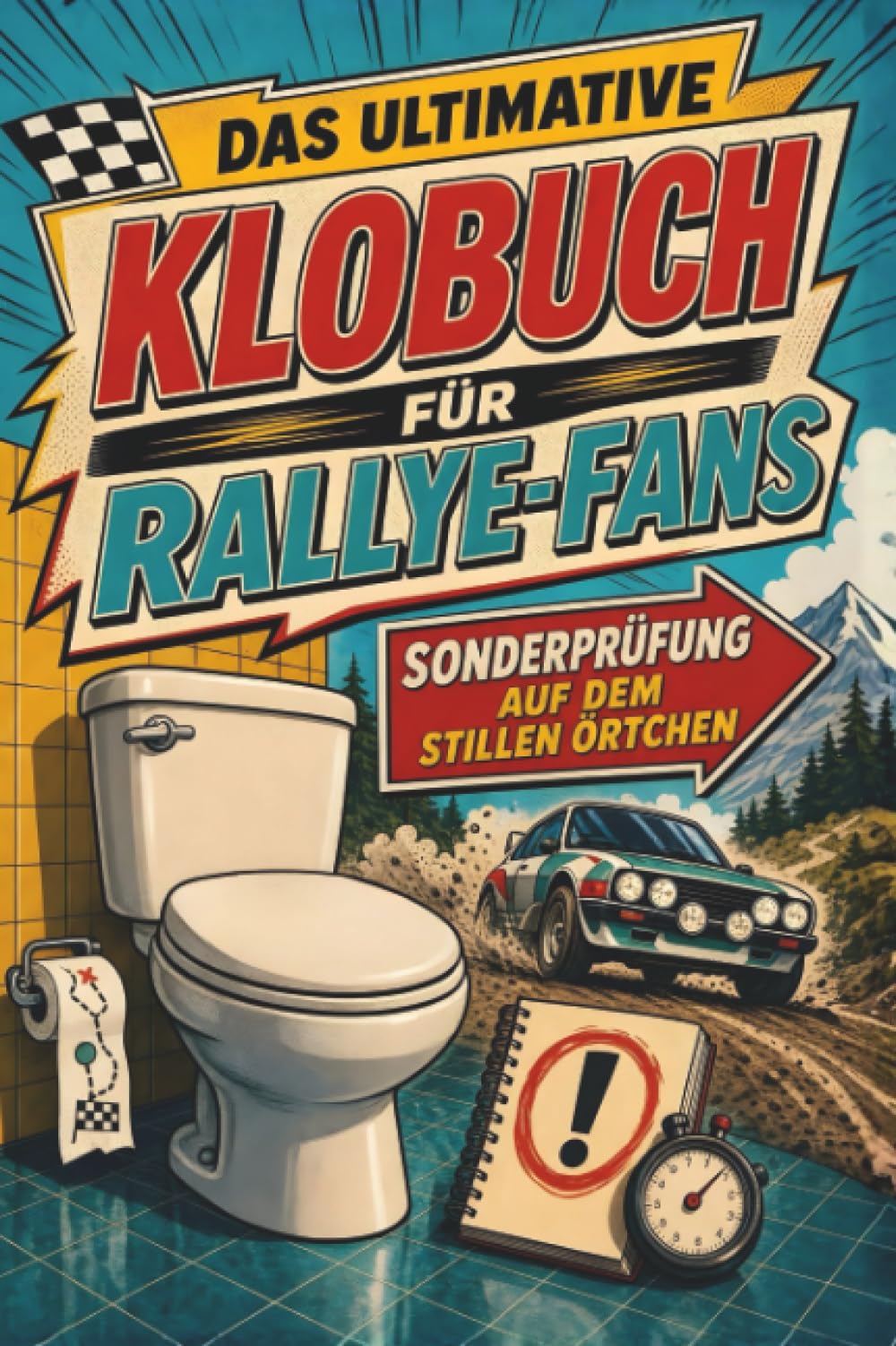 Das ultimative Klobuch für Rallye-Fans: Sonderprüfung auf dem stillen Örtchen. Lustiges Geschenk für Rallye-Fans, Sonderprüfungen und Schotterpisten