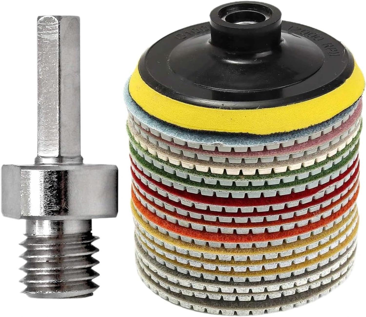 16x Diamentowe Pady Polerskie 50-10000 Grit Tarcza Polerska do Granitu Kamienia Tarcze Szlifierskie do Wiertarki
