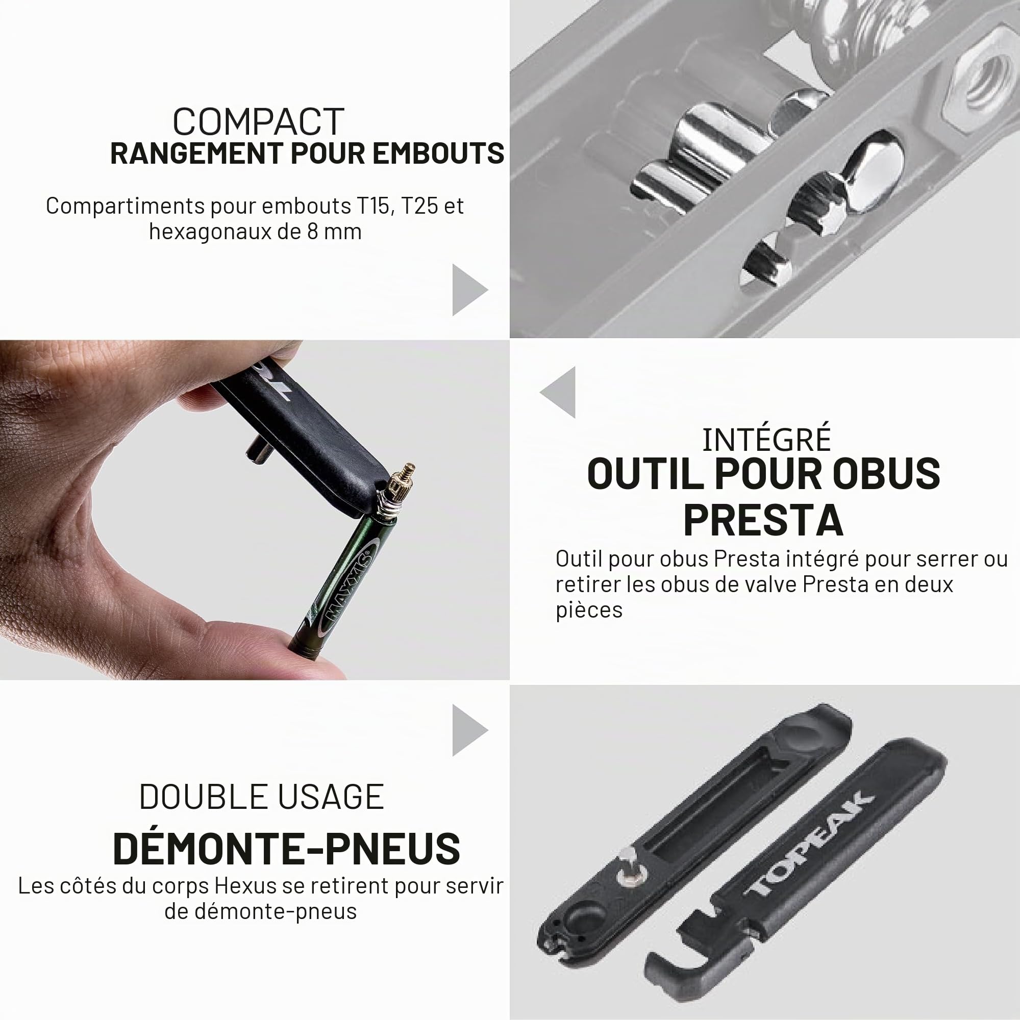 Topeak Hexus X Multi Outil Noir