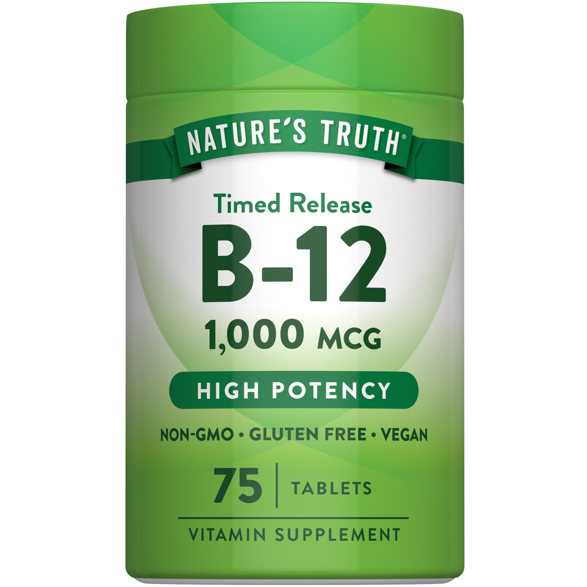 Nature's Truth Vitamin B12 1000 mcg | 75 Timed Release Tablets 75 Count (Pack of 1)