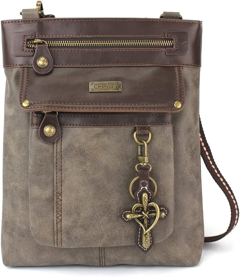 CHALA GEMINI Crossbody Canvas Gift Messenger Bag Stone Grey