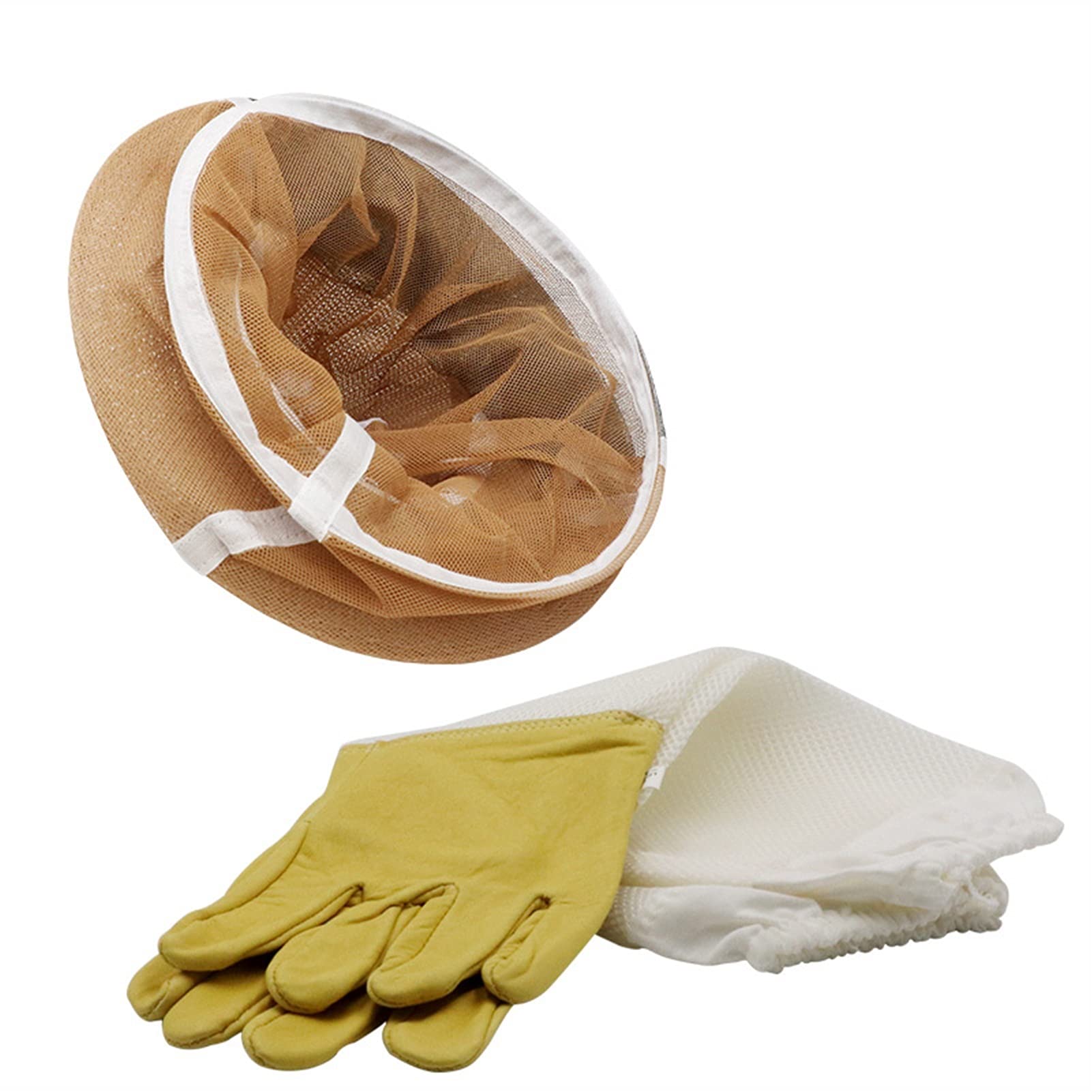 Cappello apicoltore, copertura protettiva regolabi Abbigliamento for apicoltura. 1 set di vestiti for apicoltore, guanto in pelle e cappello da cowboy anti-ape, velo di protezione contro i morsi(A)