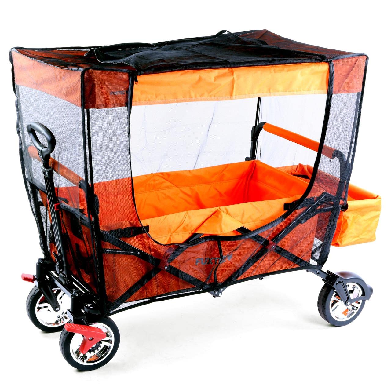 Fuxtec Zanzariera con Protezione Solare per Carrello Pieghevole CTL900 • Copertura Antinsetto per Bollerwagen • Rete Anti Zanzare e Parasole per Bambini • Accessorio per Carrello da Trasporto