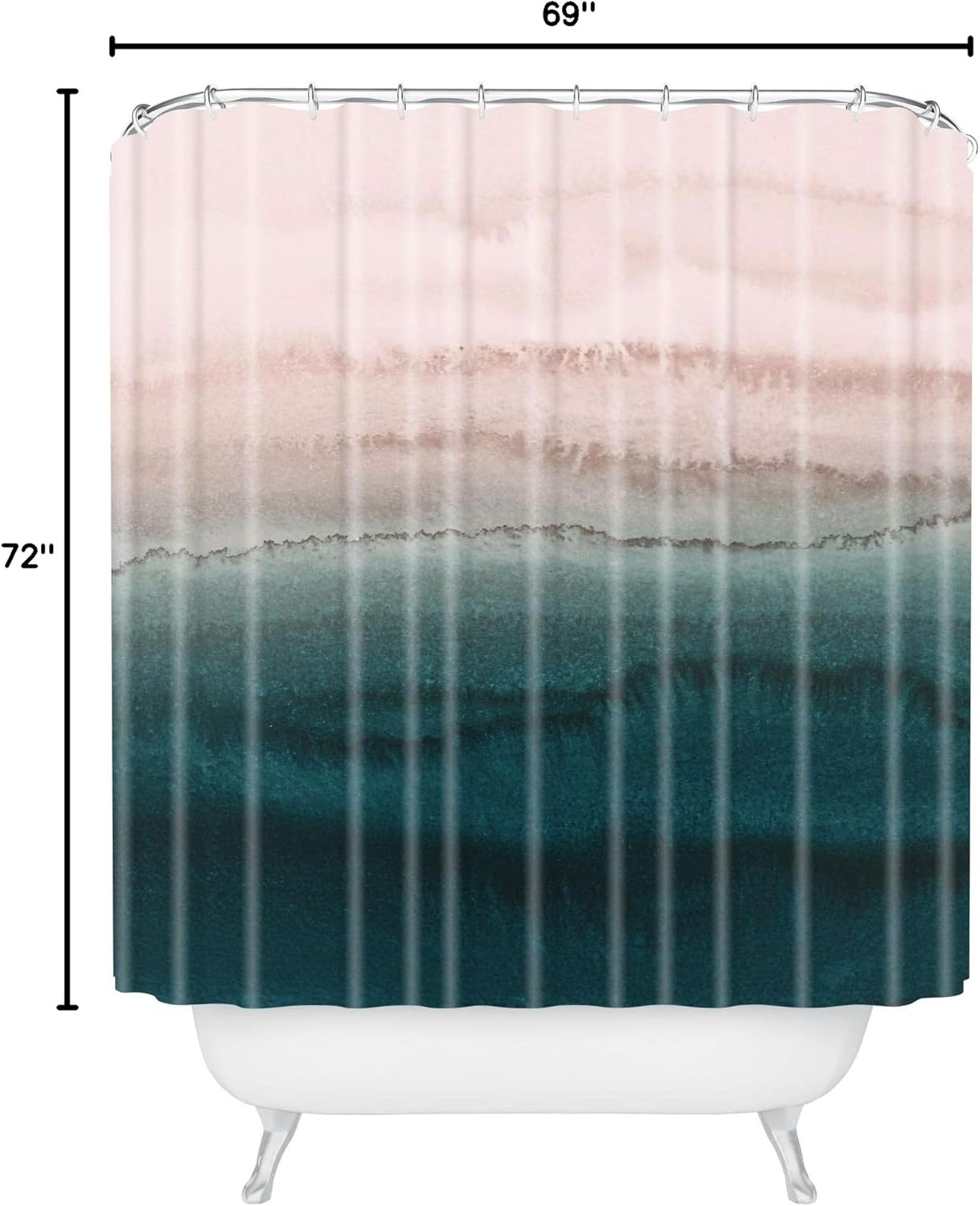Society6 Shower Curtain - Bathroom Decor by Monika Strigel - Extra Long Fabric Shower Curtains for Bathroom, 71" x 74", Within The Tides Early Sun