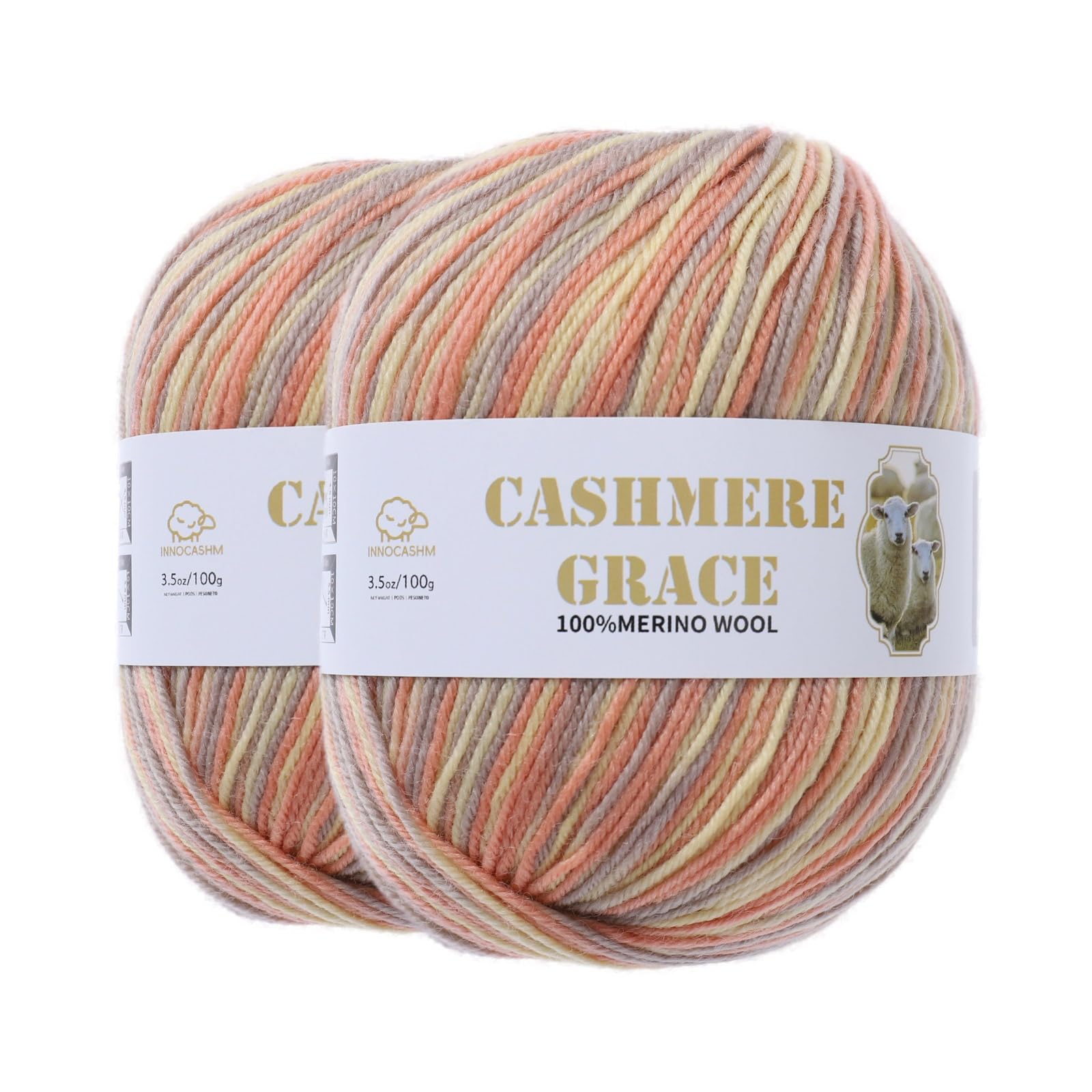 100% Pure Natural Merino Wool Yarn (4ply) - Each Ball 3.5 OZ/Approximately 320 Yards - Hand-Knitting/Crochet/Knitting - Soft and Non-irritating [2