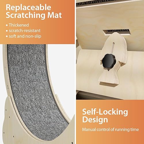 Miniatura 6 de Rueda de ejercicio para gatos de interior de 40 pulgadas  Ejercitador de caminadora grande con mecanismo de bloqueo, entrenamiento para correr ultra