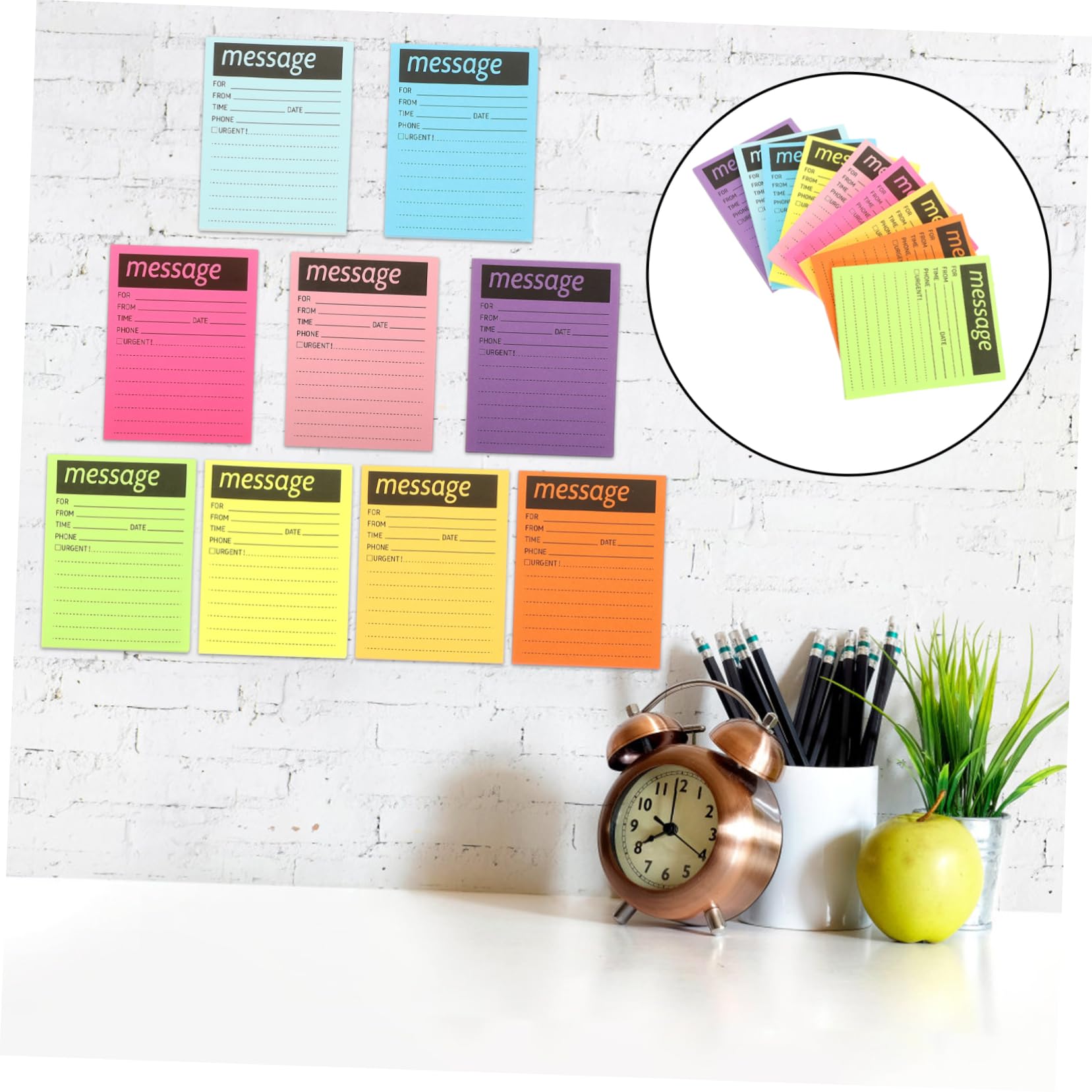 DOITOOL 2 Pezzi Blocchetti Memo Adesivi Colorati Fluorescenti Portatili Note Rimovibili per Scuola e Ufficio Carta Qualità per e Pianificazione