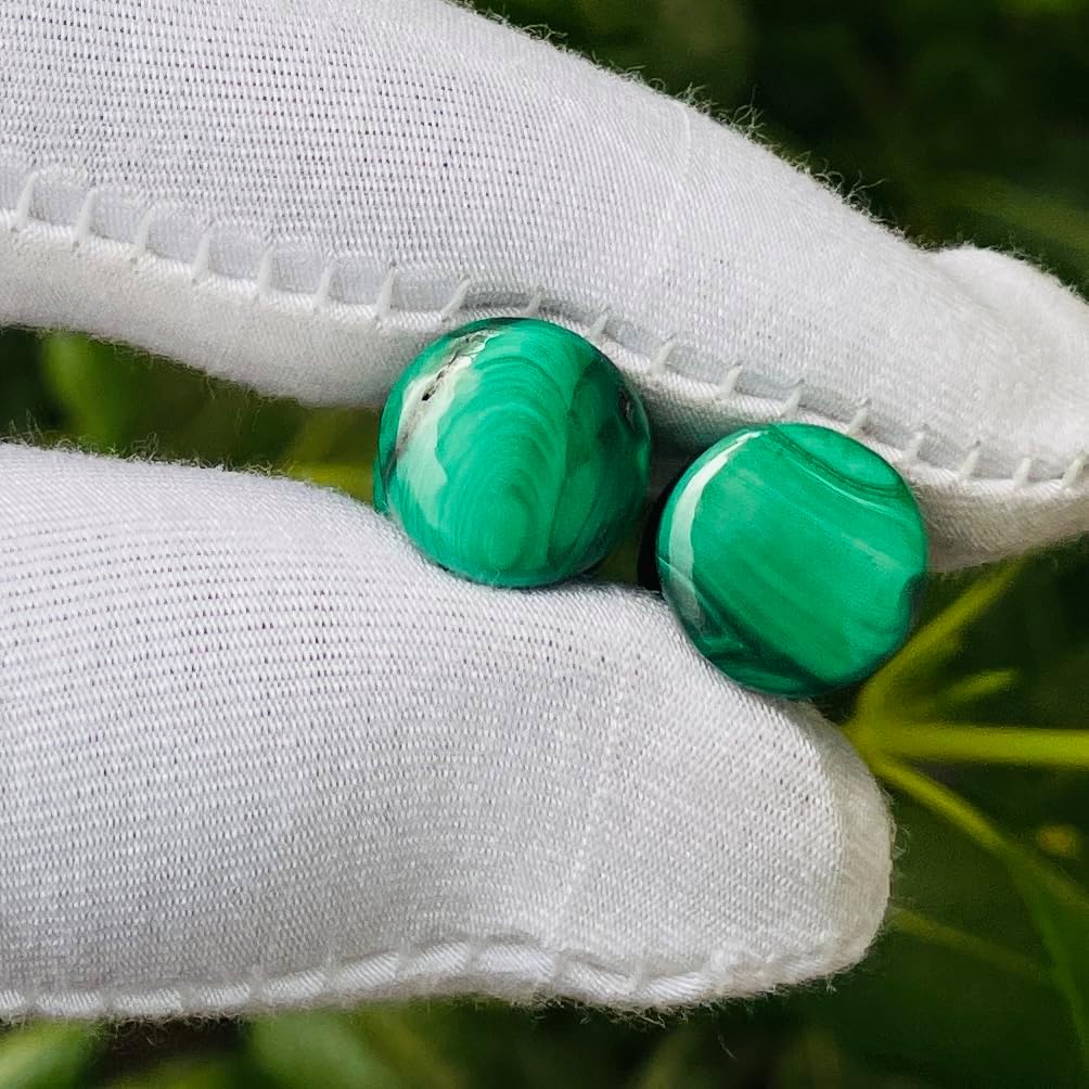 Green Malachite Stone Double Flared Ear Plugs – Handmade Gauges, Polished Stone Body Piercing Jewelry for Stretched Ears