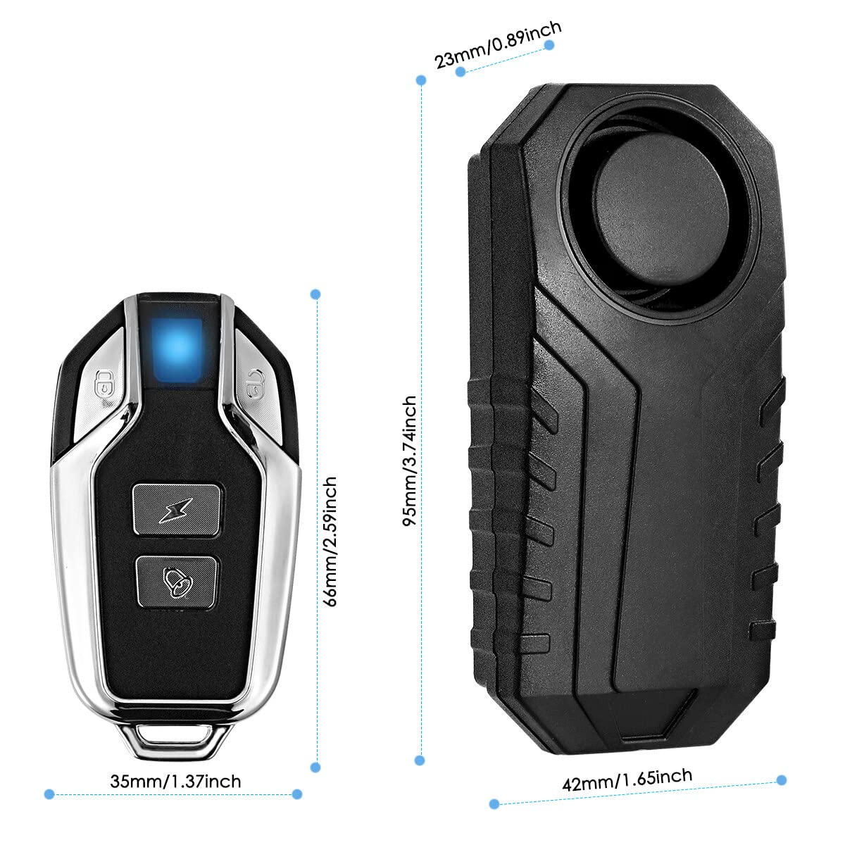 Sistema de alarma para bicicleta, 113 dB, inalámbrico, antirrobo, para bicicleta, motocicleta, sistema de alarma para coche, resistente al agua, con mando a distancia