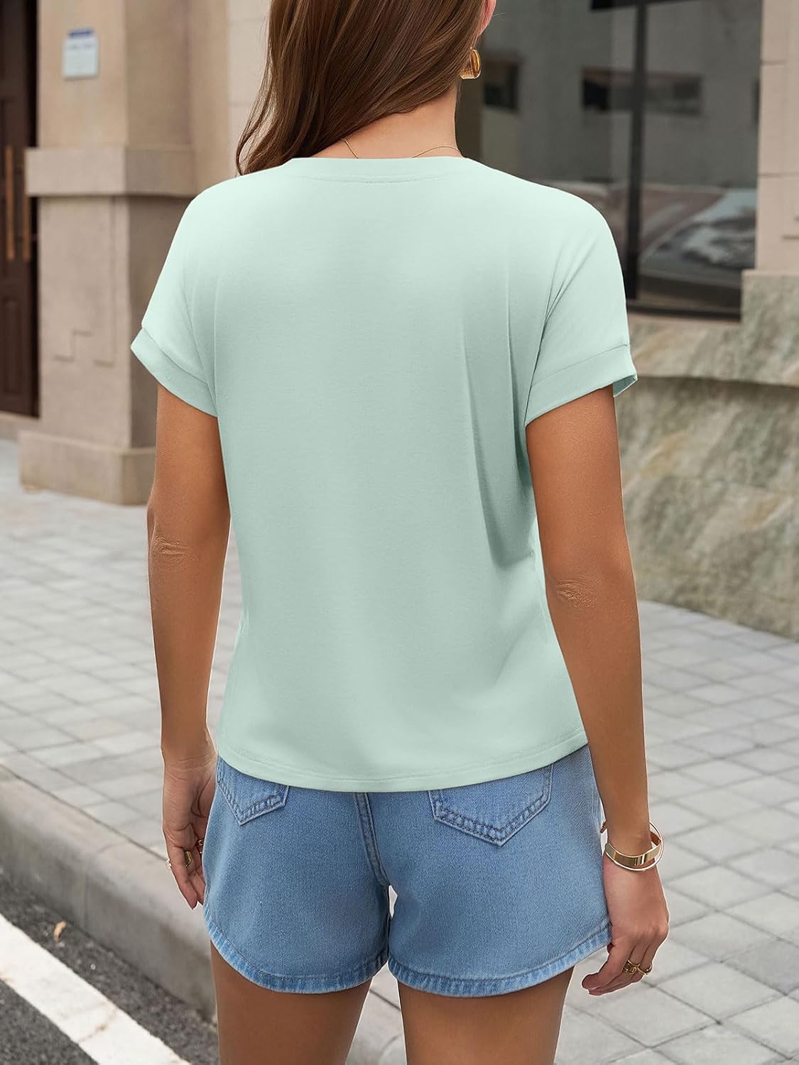 UNCLECAT Womens Crop Tops Cap Sleeve Cropped T Shirts Crewneck Loose Fit Short Sleeves Tees Summer Fashion Clothes - Image 3