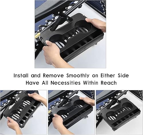 Miniatura 10 de Evron Bandeja para silla de gravedad cero, portavasos para silla de salón de gravedad cero, diseño colgante de bolsa reclinable, bandeja con clip en