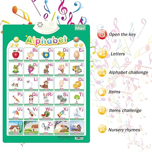 Miniatura 3 de Tabla de pared electrónica interactiva del alfabeto para niños, aprendizaje ABC para niños pequeños, juguetes de aprendizaje para niños pequeños