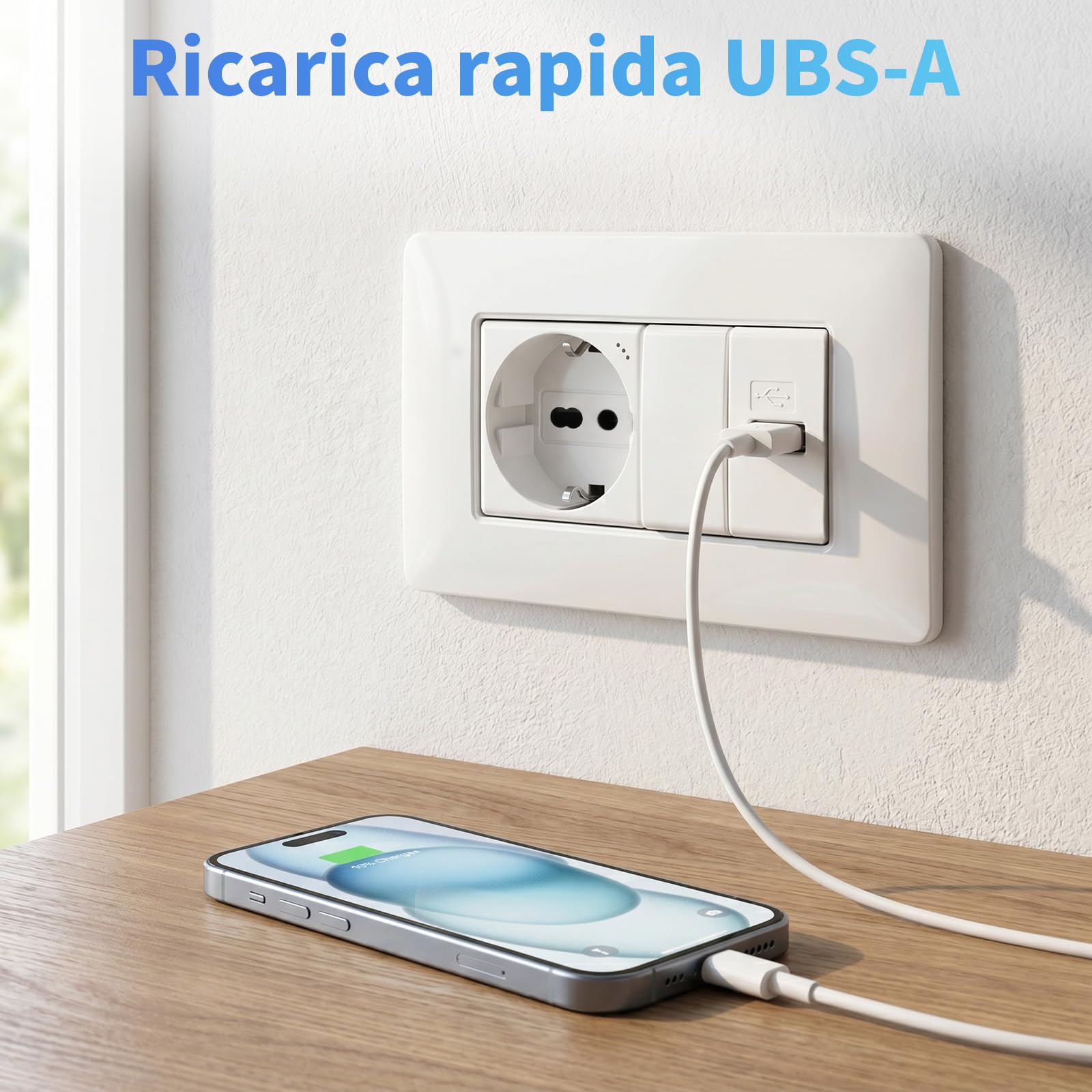 Set mit 10 Stück USB-Steckdose Wandmodul Ladegerät 1 Platz 5 V 2,1 A Unterputz-Netzteil kompatibel Serie Matix Frucht Box 503 Weiß Universal Ladegerät Smartphone Tablet Elektrostecker