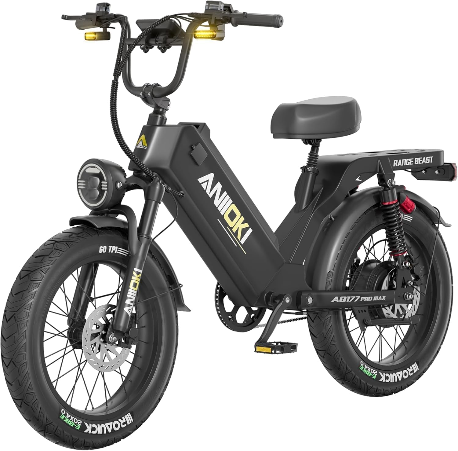 ANIIOKI eBikes for Adults, 200+ Miles Long Range Electric Bike, 28 MPH High Speed Commuting Ebikes, 48V 60AH Electric Bicycles