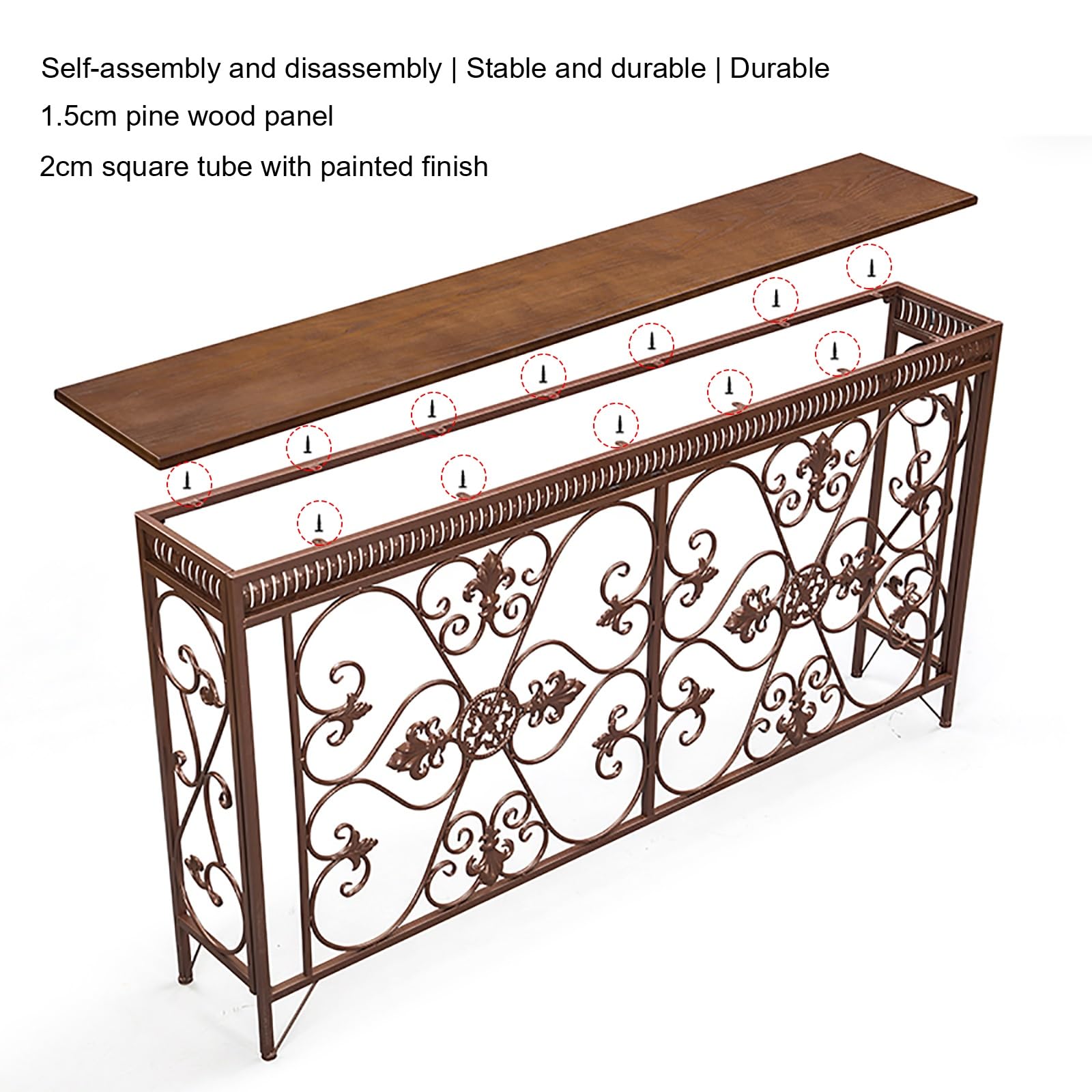 Moderna consolle e coperture per termosifoni, mensola per radiatore in ferro bianco con intaglio cavo, per soggiorno, camera da letto e ufficio, soluzione elegante (90 x 24 x 80 cm)