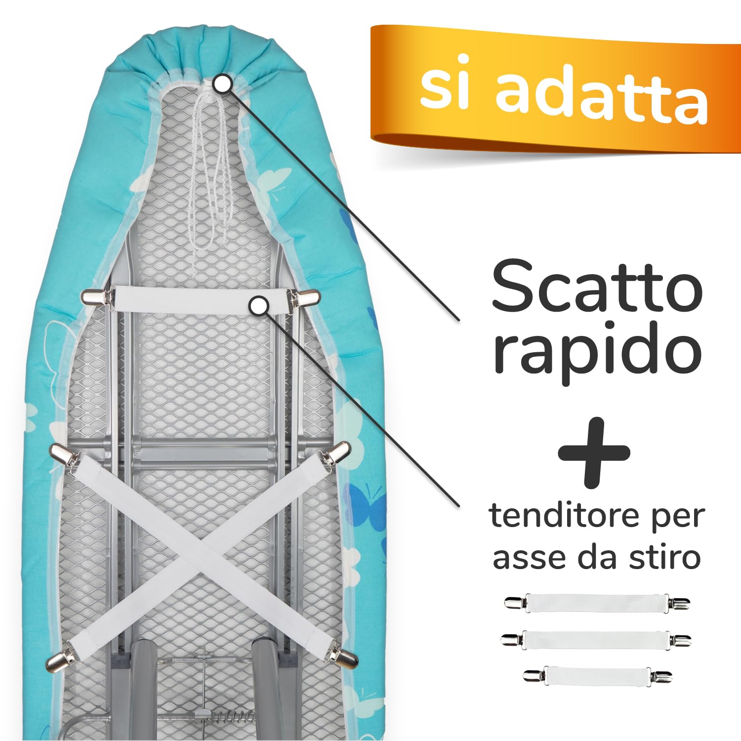 Copriasse Da Stiro TUOLON 64x115 Cm - Telo Termoresistente Made In Italy, Grigio - Foto 3