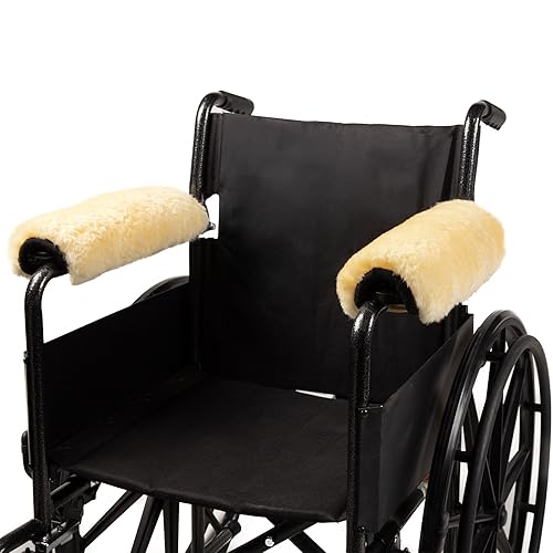 Natural Sheepskin Wheelchair Armrest Pads, Set of 2 | 100%