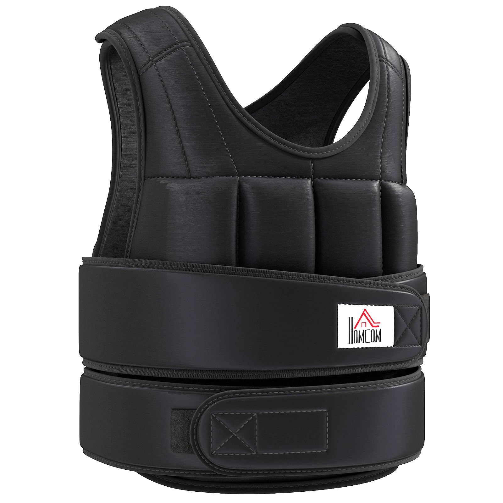 HOMCOM Gewichtsweste 10/20kg Verstellbare Trainingsweste Damen Herren | Herausnehmenbar Gewichten, Klettverschlüsse, Laufweste, Muskelaufbau, Krafttraining, Laufen, Fitness, Cross Training