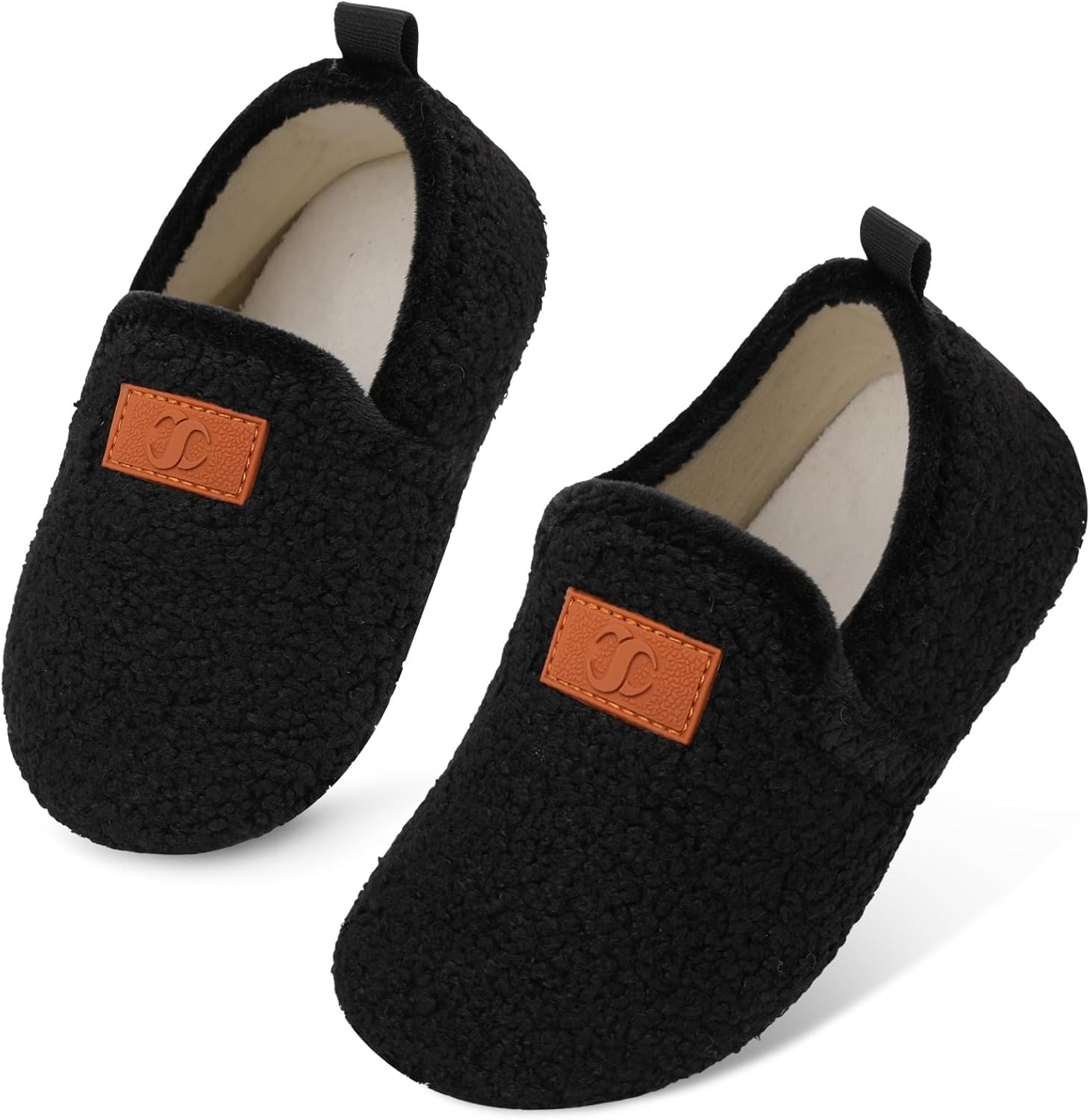 Scurtain Unisex Big Kids Little Kids Slippers Socks Artificial Woolen Slippers with Non-slip Rubber Sole for Big Boys Girls Little Boys Girls - Image 3