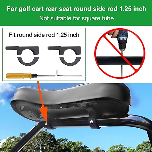 Miniatura 3 de NOKINS Reposabrazos de carrito de golf con soporte para tazas, sin perforación, reposabrazos de carrito de golf para reposabrazos de soporte redondo