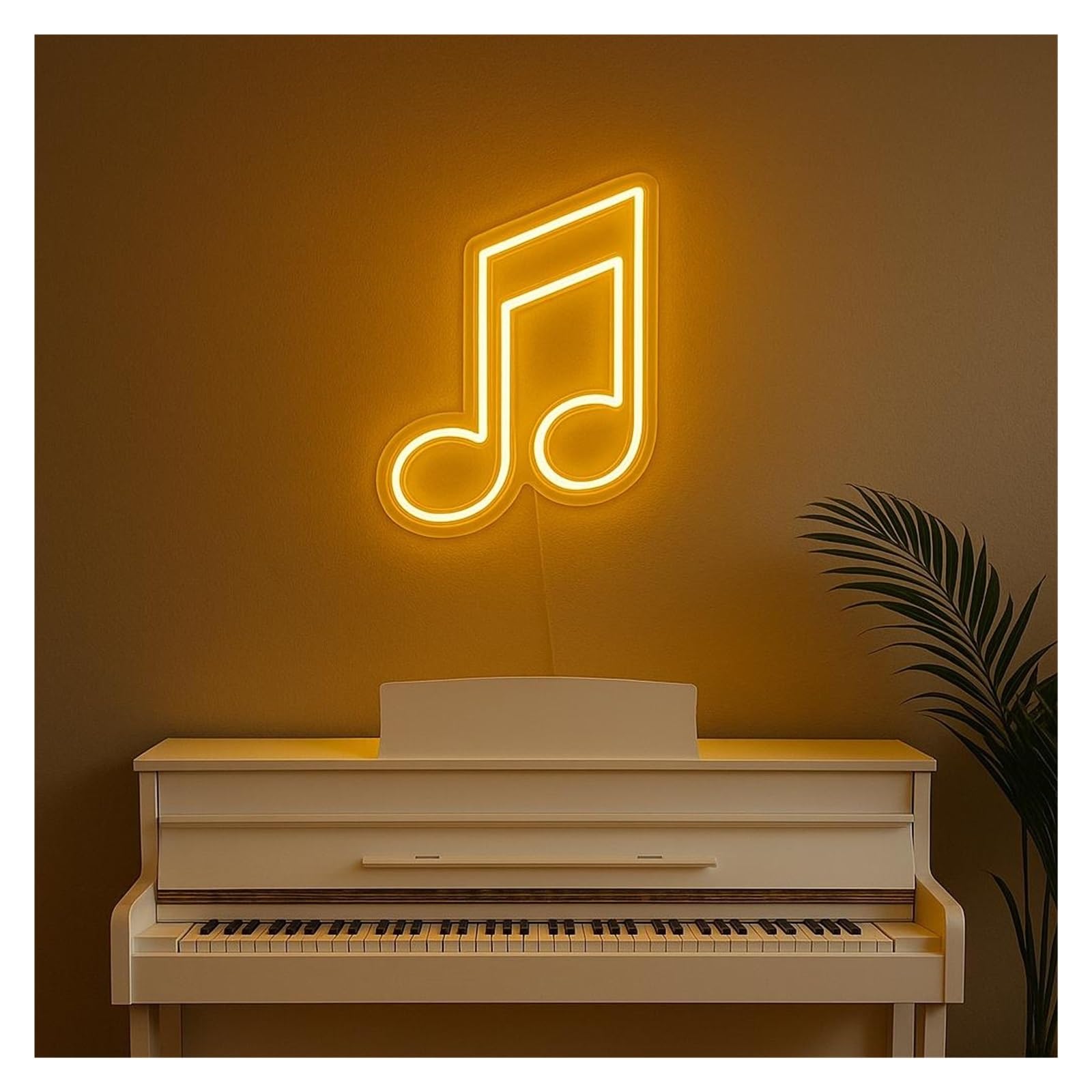 SHOUXI Sign Lamp Music Note Neon Sign, Suitable for Living Room Wall Decor with Dimmable 38cm