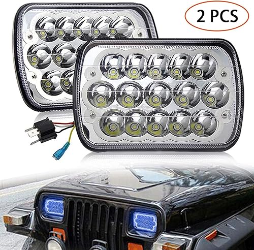 Miniatura 18 de Lpteso ROLINGER - 2 luces LED de haz sellado todoterreno Plug and Play H6054 7x6 5x7 con función de halo RGB compatible con Wrangler YJ XJ Cherokee