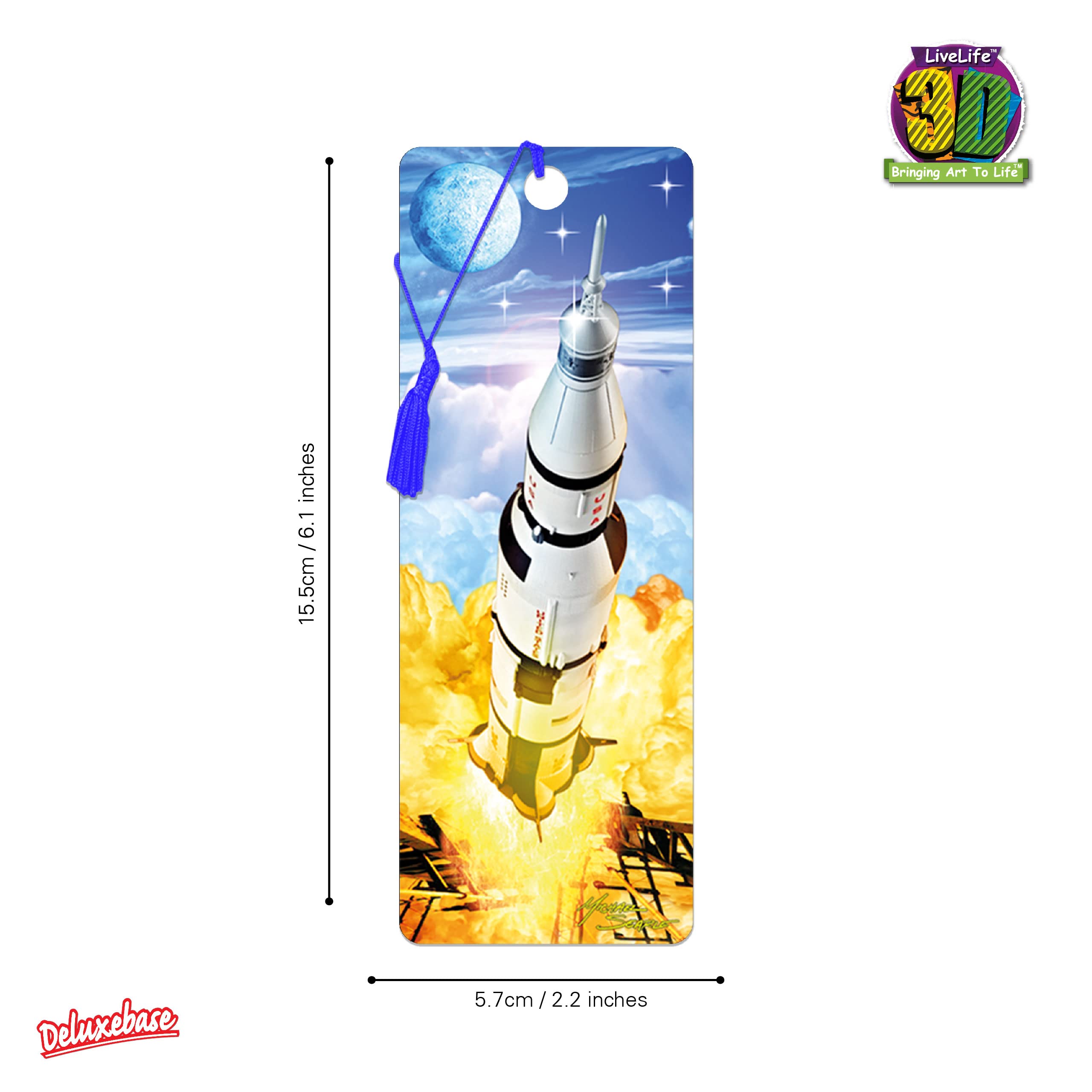 3D LiveLife Bookmark - Apollo from Deluxebase. A Space Bookmark with lenticular 3D Artwork Licensed from Renowned Artist Michael Searle