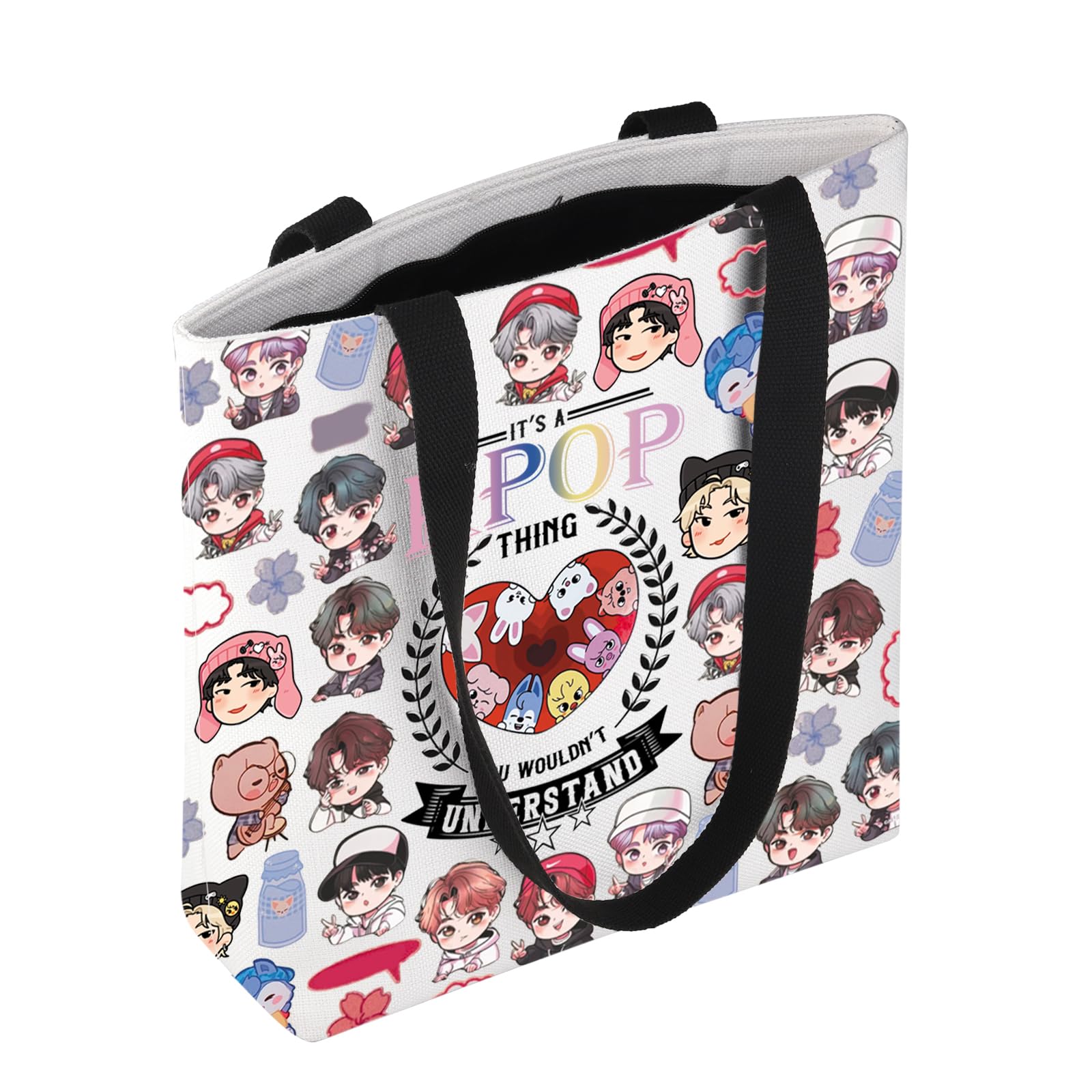 TOBGBE Korean Boy Band Gifts It's a Thing Tote Bag Korean Lover Gifts Korean Music Lover Reusable Grocery Tote