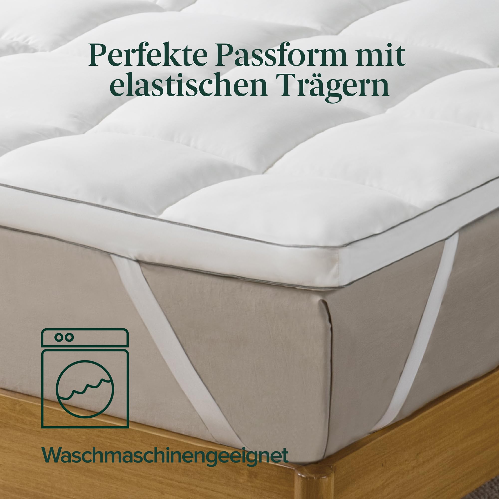 Zinus Mattress Topper, poliester, biały, 200 x 90 cm