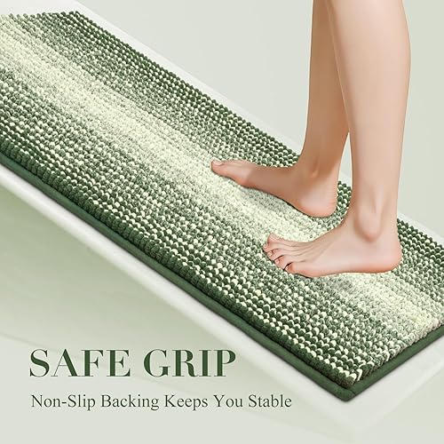 Miniatura 77 de BSICPRO Juego de alfombras y tapetes de baño, 2 piezas de felpilla gruesa y absorbente, antideslizantes, suaves y peludas para baño, lavables a