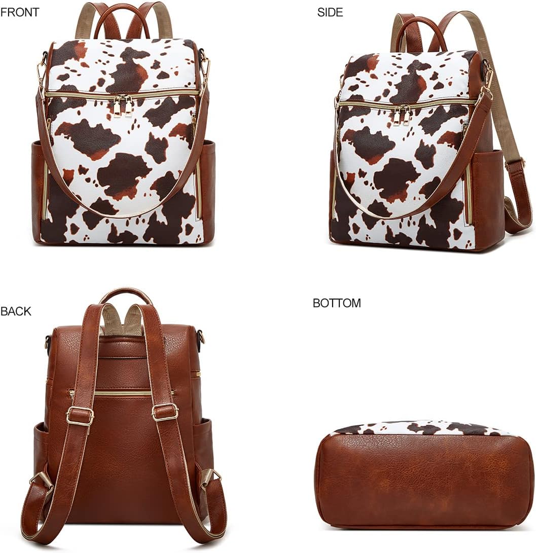 Makes Backpack Purse for Women PU Leather Travel Satchel Handbag Convertible Design Bag with Purse 2 Piece - Image 2