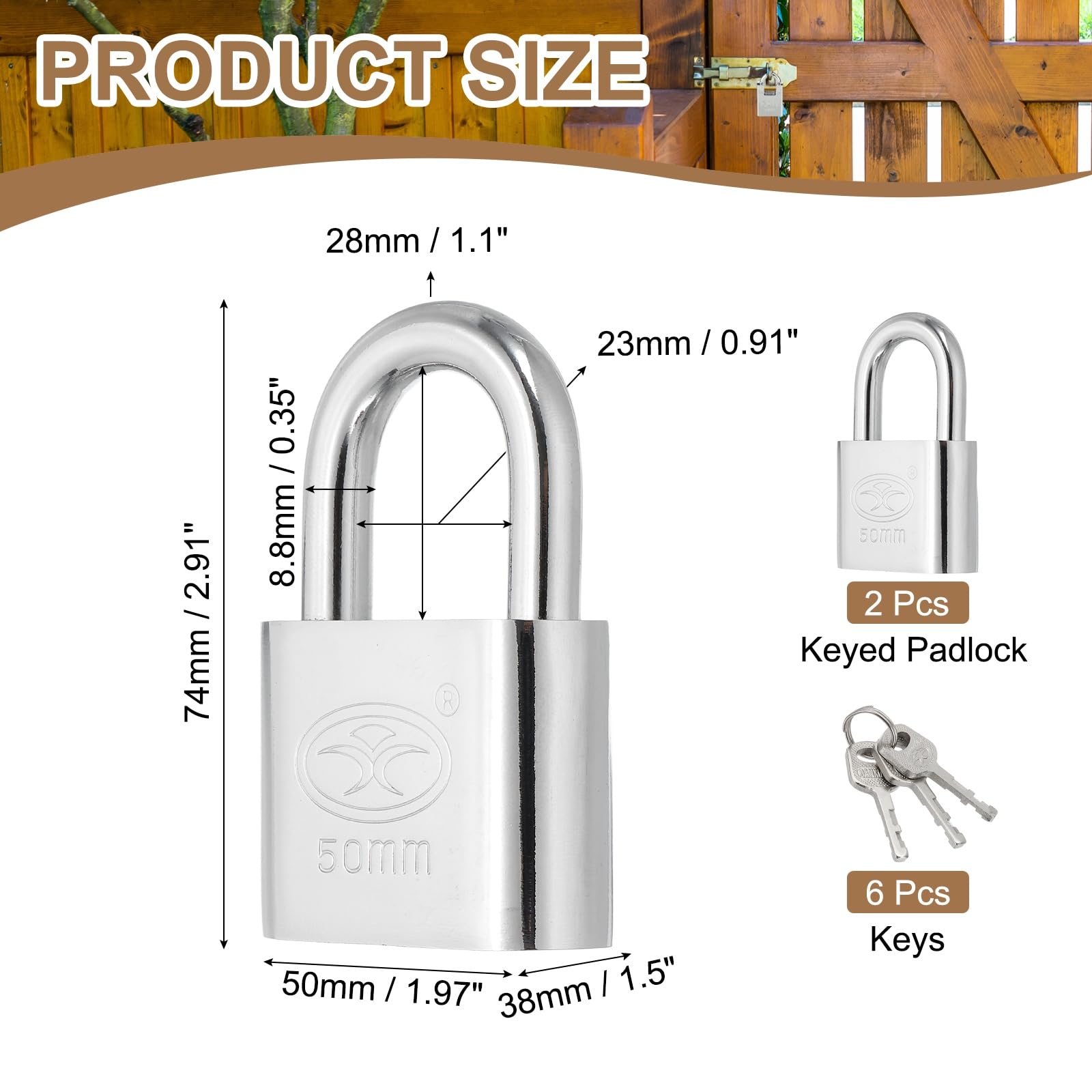 PATIKIL Keyed Padlock - Image 2