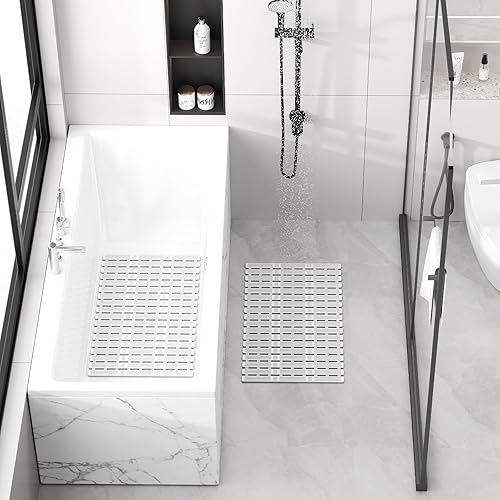 Miniatura 9 de XIYUNTE Tapete de ducha antideslizante para bañera  27 x 16 pulgadas, tapete de ducha antideslizante para ducha interior, tapete de bañera con