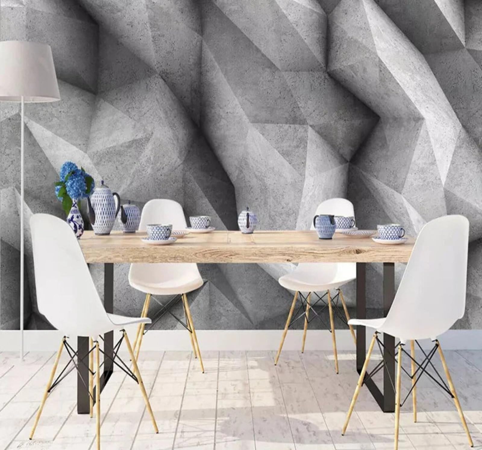 Abstract Grey Geometric Unique Pattern 3D Wallpaper Easy Install Feature Office Living Room Sofa Bedroom TV Background Wall Decoration-350cm×256cm