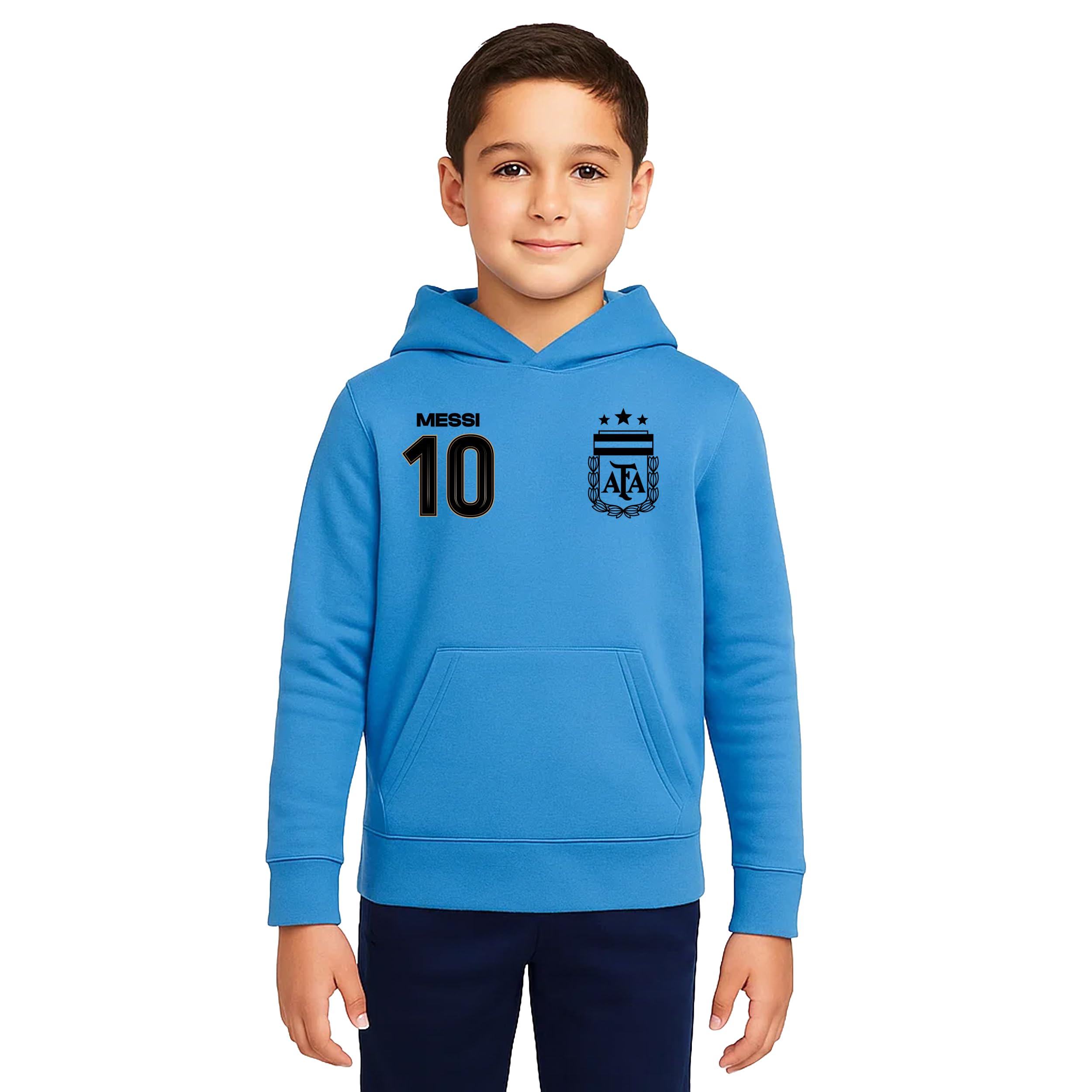 Icon Sports Officially Licensed Argentine Football Association Lionel Messi Pullover Hoodie - Unisex Kids