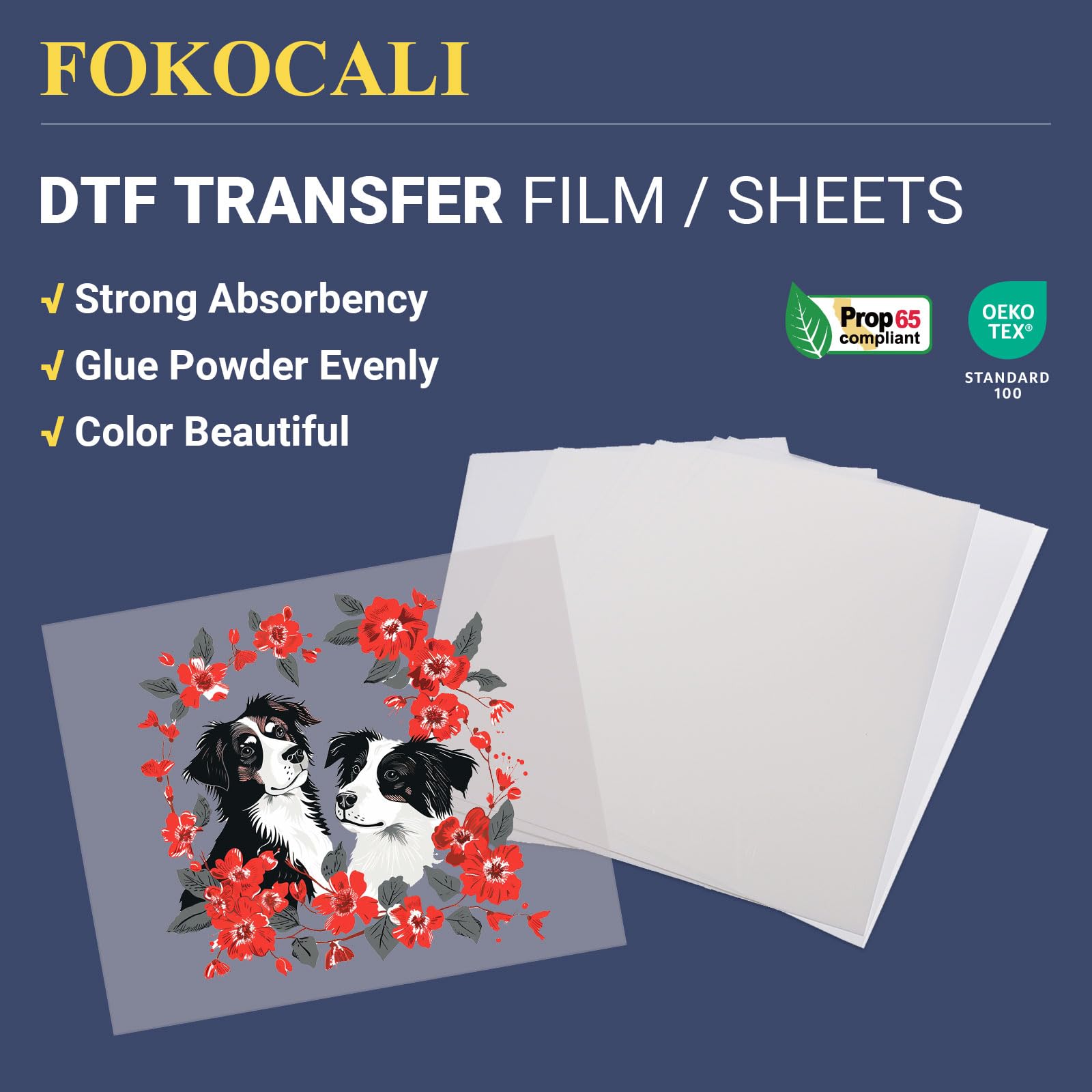 DTF Transfer Film Pro 35,6 x 40,6 cm, 100 fogli con finitura opaca su entrambi i lati, facile da staccare, pretrattare, carta per trasferimento termico in PET