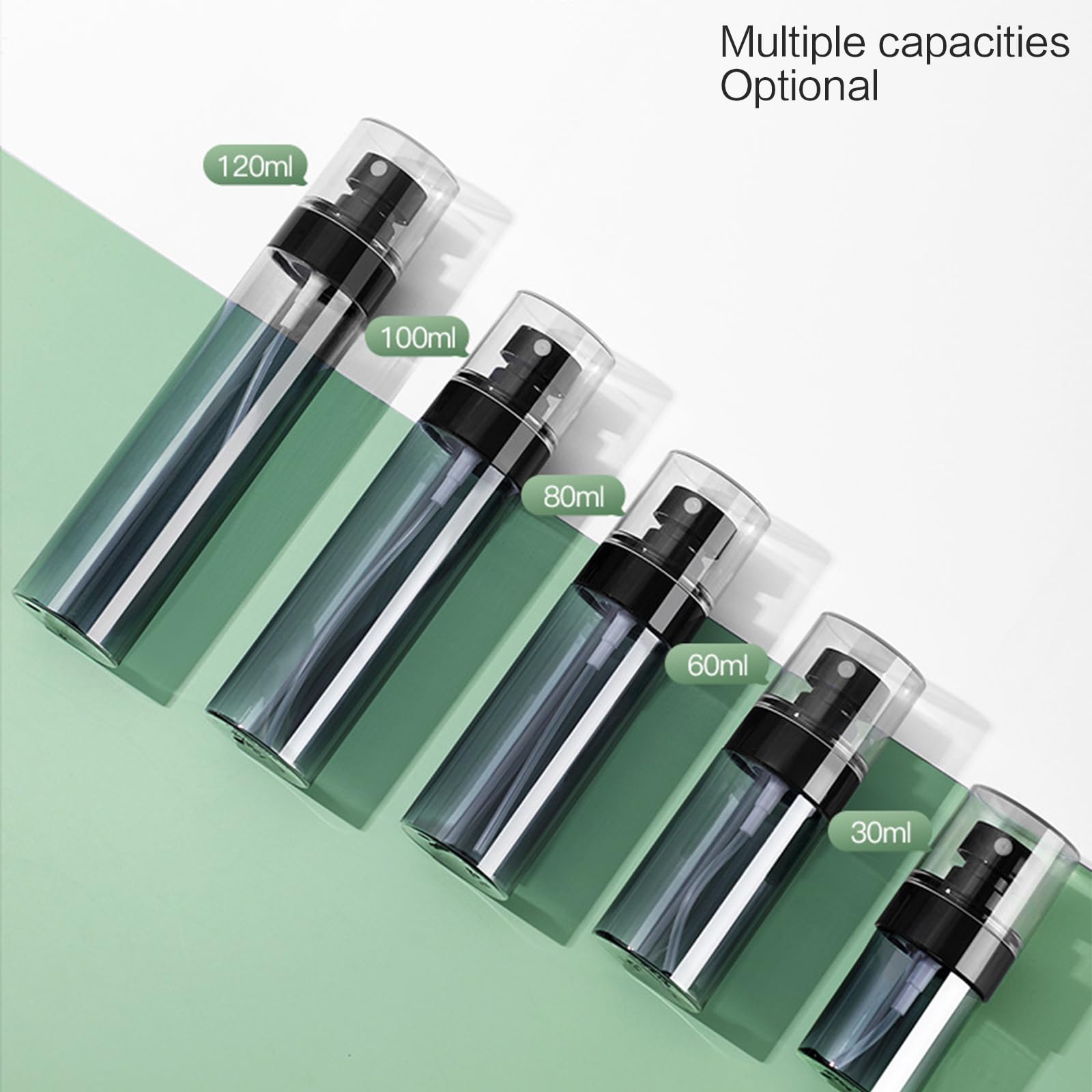 10 x Sprühflaschen, 100 ml, transparent, leer, feiner Reisebehälter, klein, nachfüllbar, auslaufsicher, Reisebehälter, nachfüllbar, Sprühflasche, Flüssigkeitsbehälter