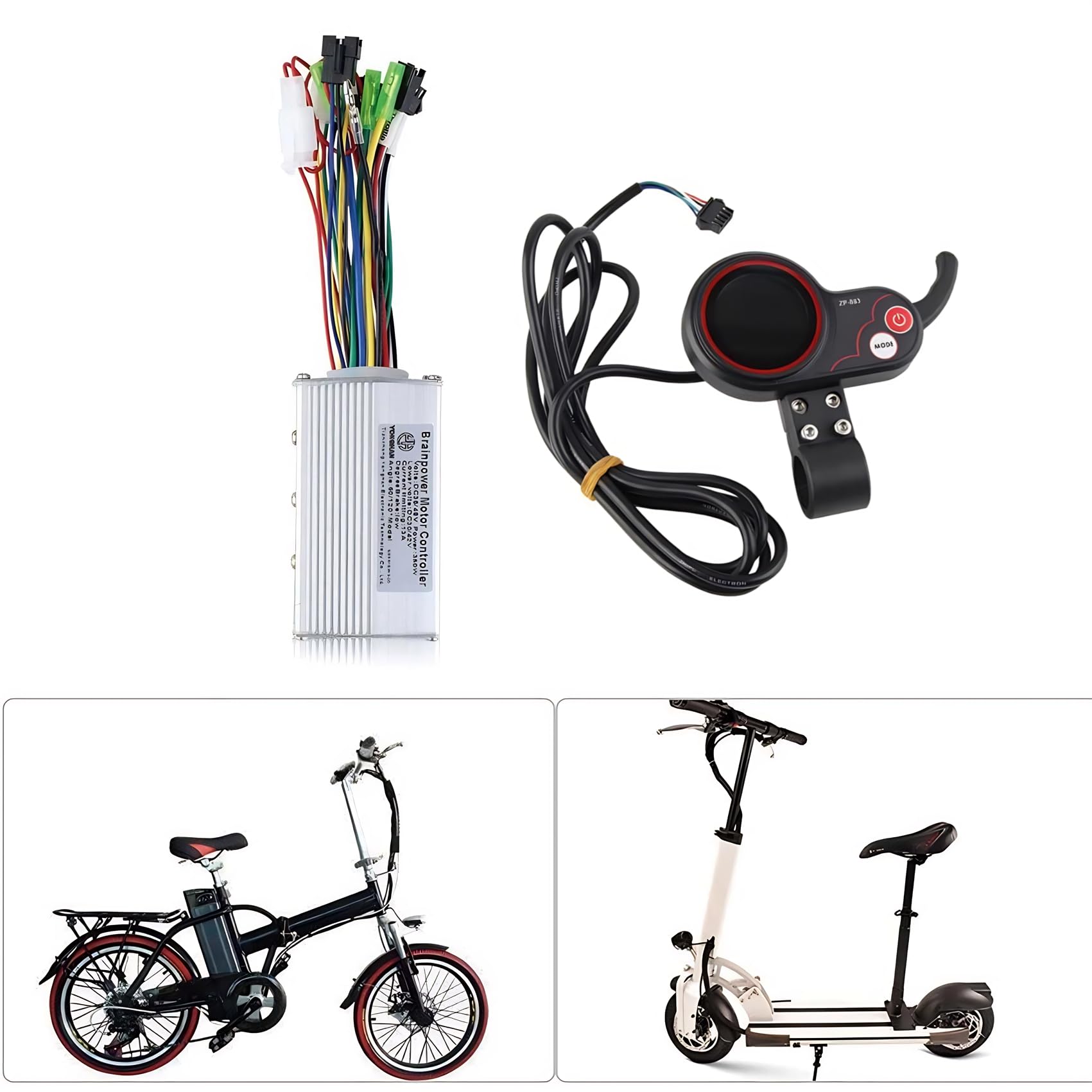 Controlador De Motor Sin Escobillas, 36V-48V 350W Panel De Pantalla LCD A Prueba De Agua Kit De Controlador De Scooter De Bicicleta Eléctrica para Bicicleta Eléctrica Scooter Velocidad Parte