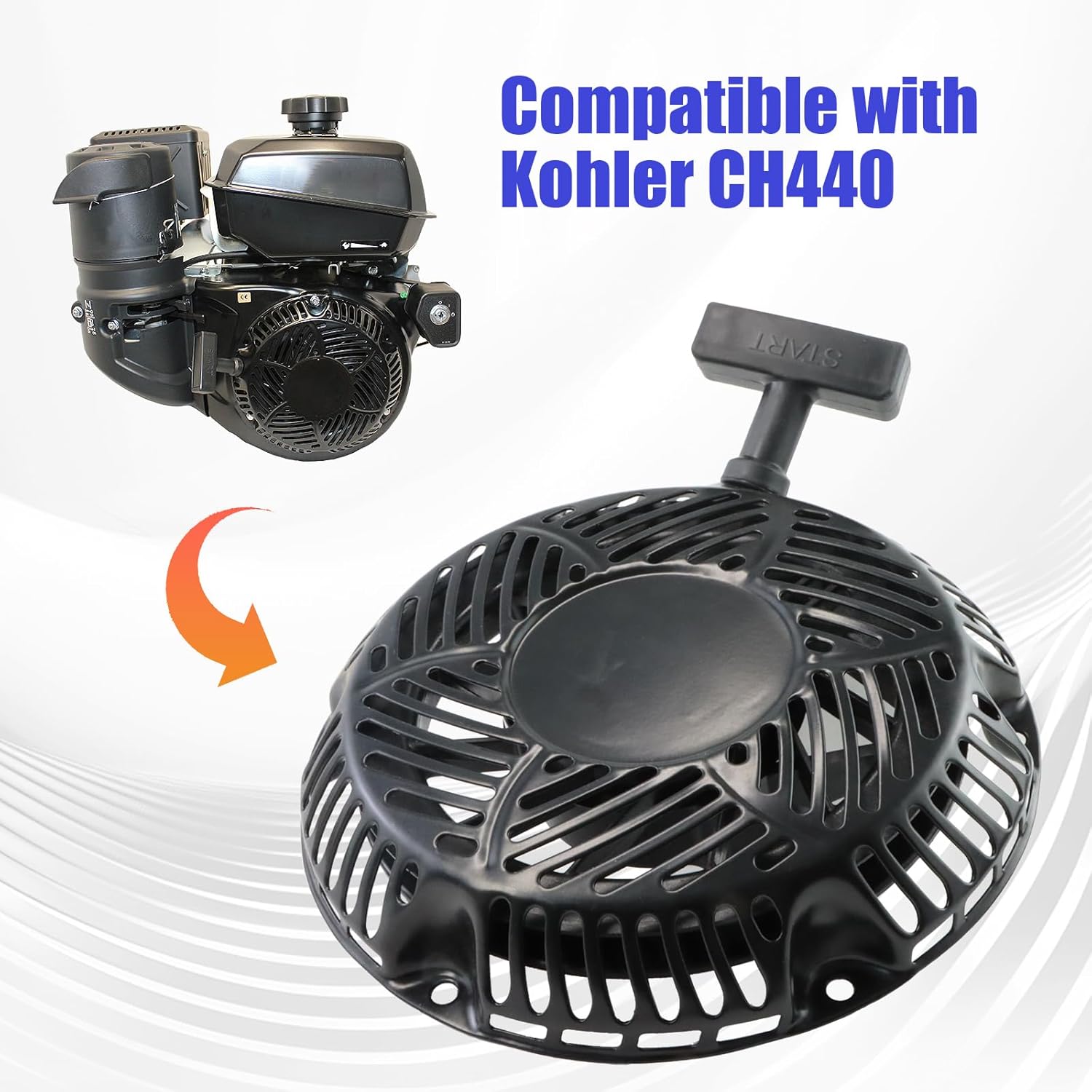 WOTIAN CH440 Pull Start Assembly Compatible with Kohler 17 165 11-S 1716511S Recoil Starter