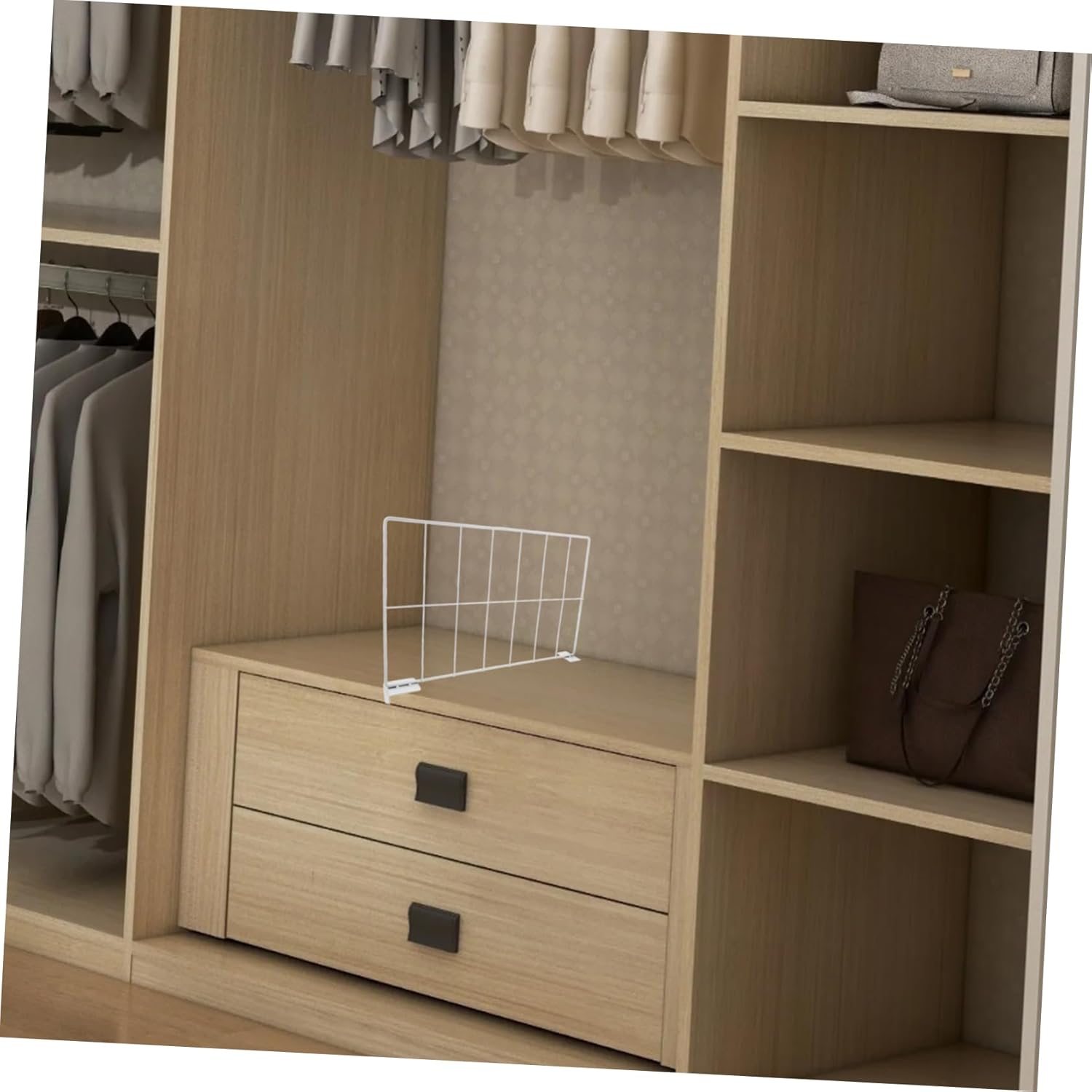 2pcs Wire Shelf Dividers for Storage Multi-Purpose Shelving Rack Wire Closet Pantry Garage Laundry Organizer