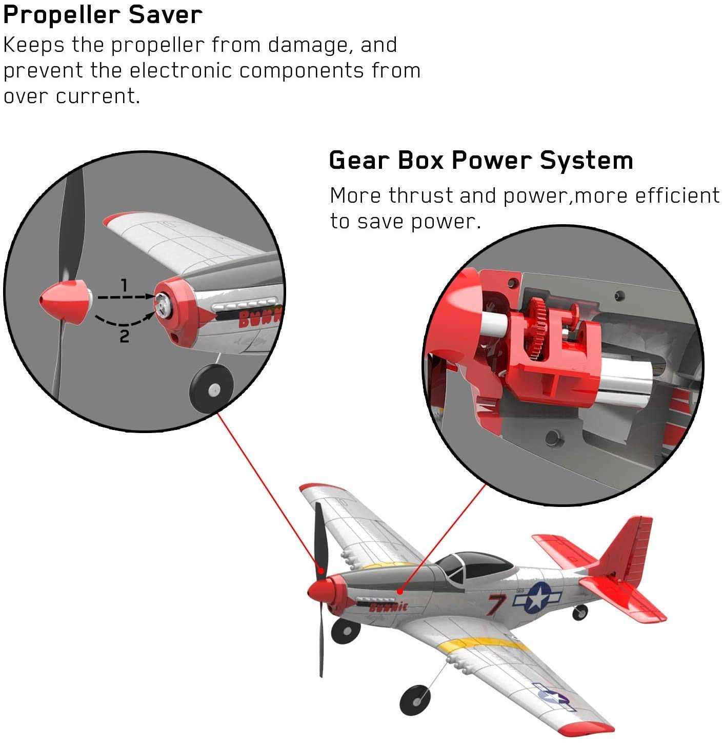 Top Race RC Plane 4 Channel Remote Control Plane with 2.4Ghz Ready