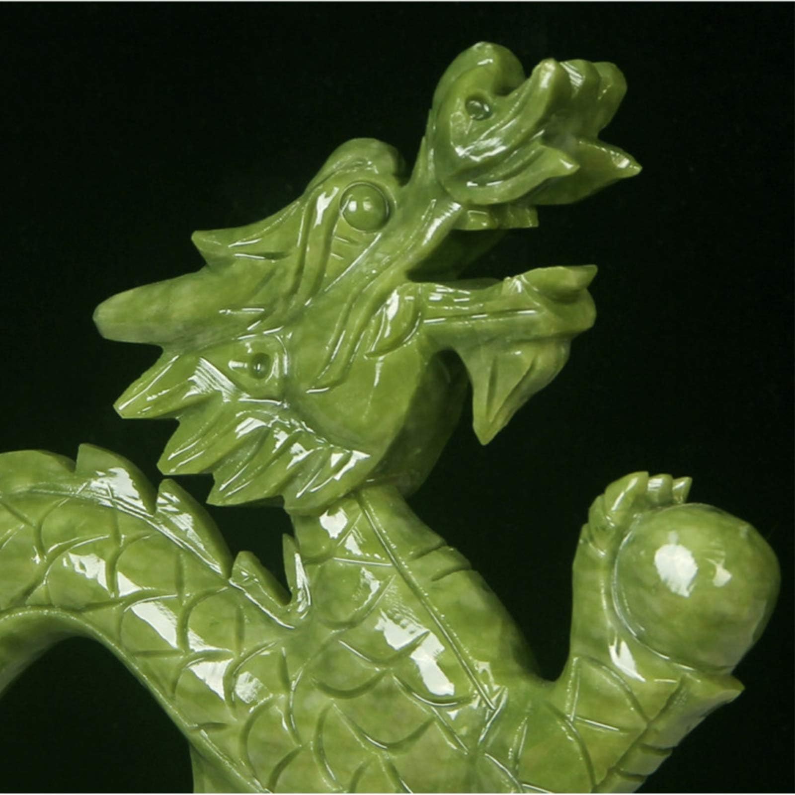 Decoración de Escritorio Estatua artística - Escultura, Estatuas de dragón para decoración del hogar Feng Shui Chino Jade Natural, Figuras y esculturas de dragón y objet